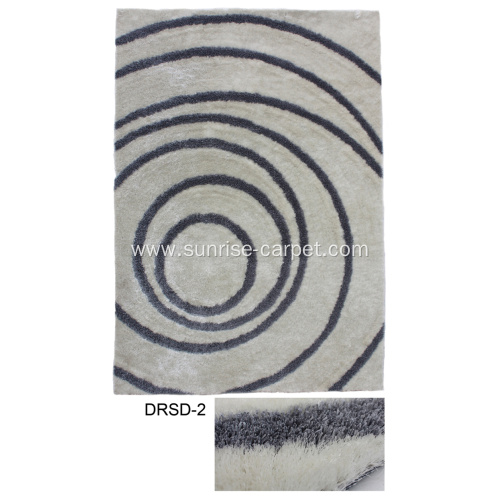 Polyester Strip Silk Design Shaggy Rug